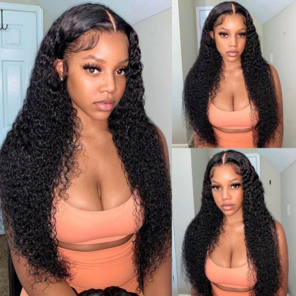 200% Density 13*4 HD Lace Full Frontal Wig Deep Curly Glueless Wig