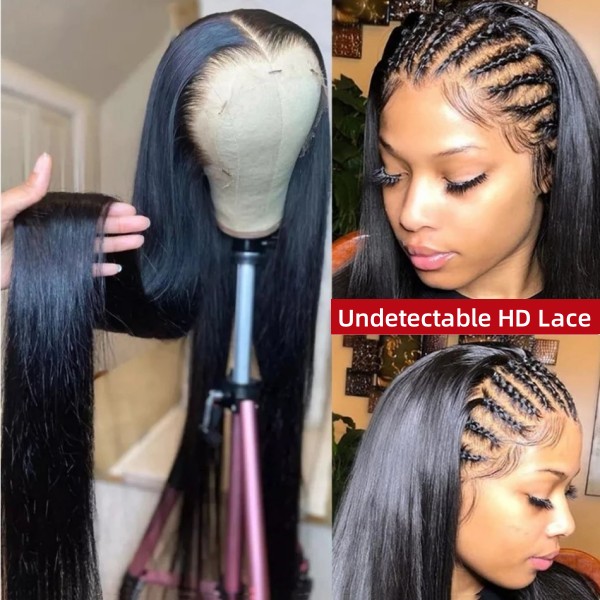 Glueless Wear Go Straight Hair 200% Density HD Lace 13×6 Full Frontal Wigs