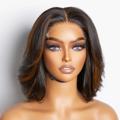 Glueless Wig P1b/30 Highlighted Color Wear Go Bob Wig 200% Density HD Lace Customize 2-4 Days