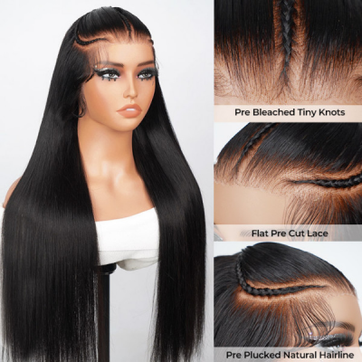 2024 New Design Pre Styled Braiding Glueless Wig Pre Everything 200% Density Human Virgin Hair