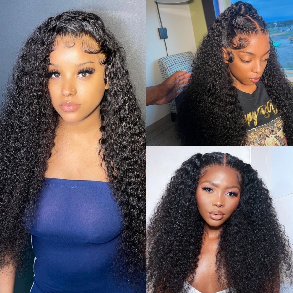 200% Density 13*4 HD Lace Full Frontal Wig Deep Curly Glueless Wig